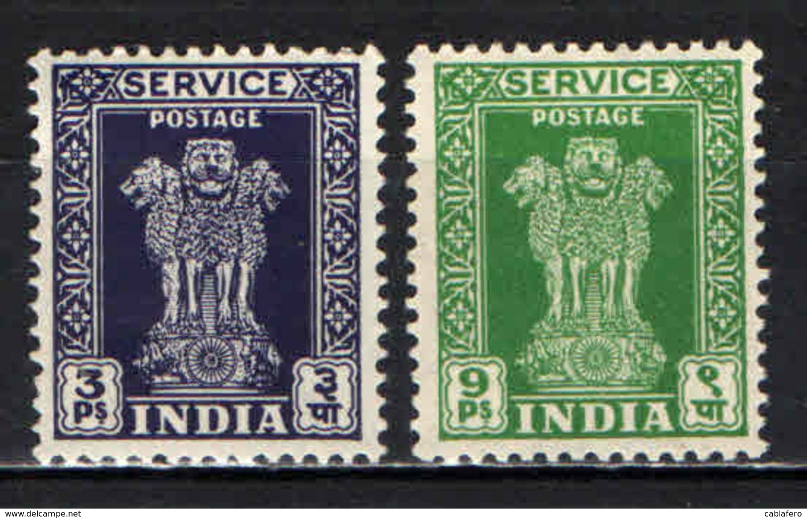 INDIA - 1950 - Capital Of Asoka Pillar - VALORI IN PS E AS - MH - Francobolli Di Servizio