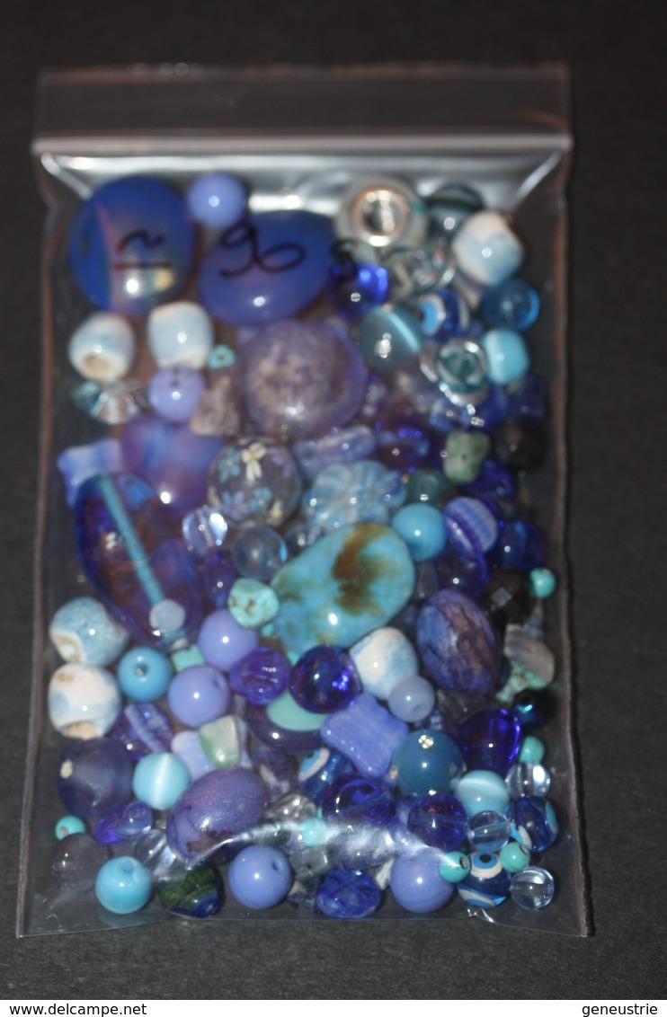 Beau Lot De 90gr Perles à Diminante Coloris Bleu (verre, Céramique, Synthétique) - Pearls