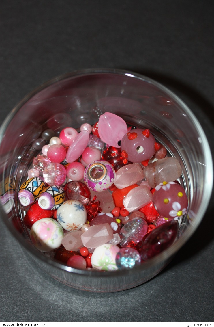 Beau Lot De 90gr Perles à Diminante Coloris Rouge (verre, Céramique, Synthétique) - Parels