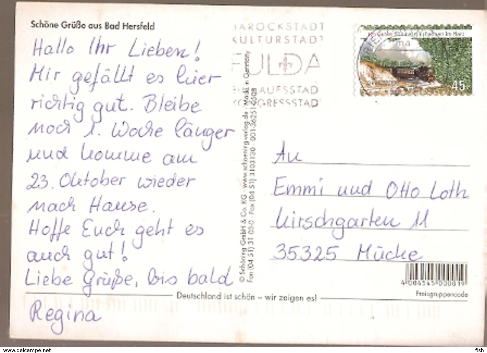 Germany & Circulated,  Schones Bad Hersfeld, Fulda  To Mucke 2012 (7668) - Bad Hersfeld