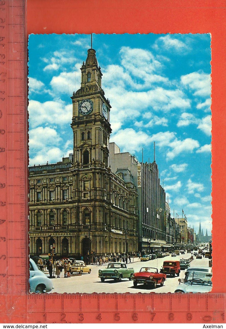 CPM  AUSTRALIE : Melbourne, Bourke Street With Elisabeth Street, Poste Office - Melbourne