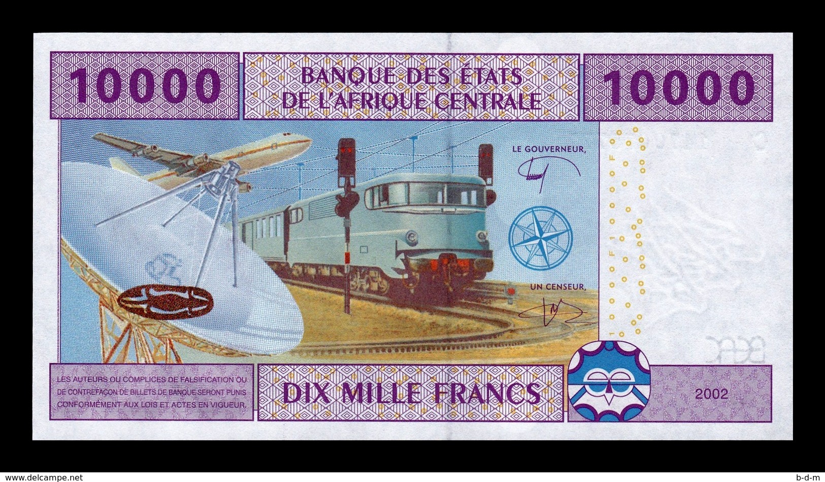 Central African St. Chad 10000 Francs 2002 (2019) Pick 610Cd New Sign SC UNC - Chad