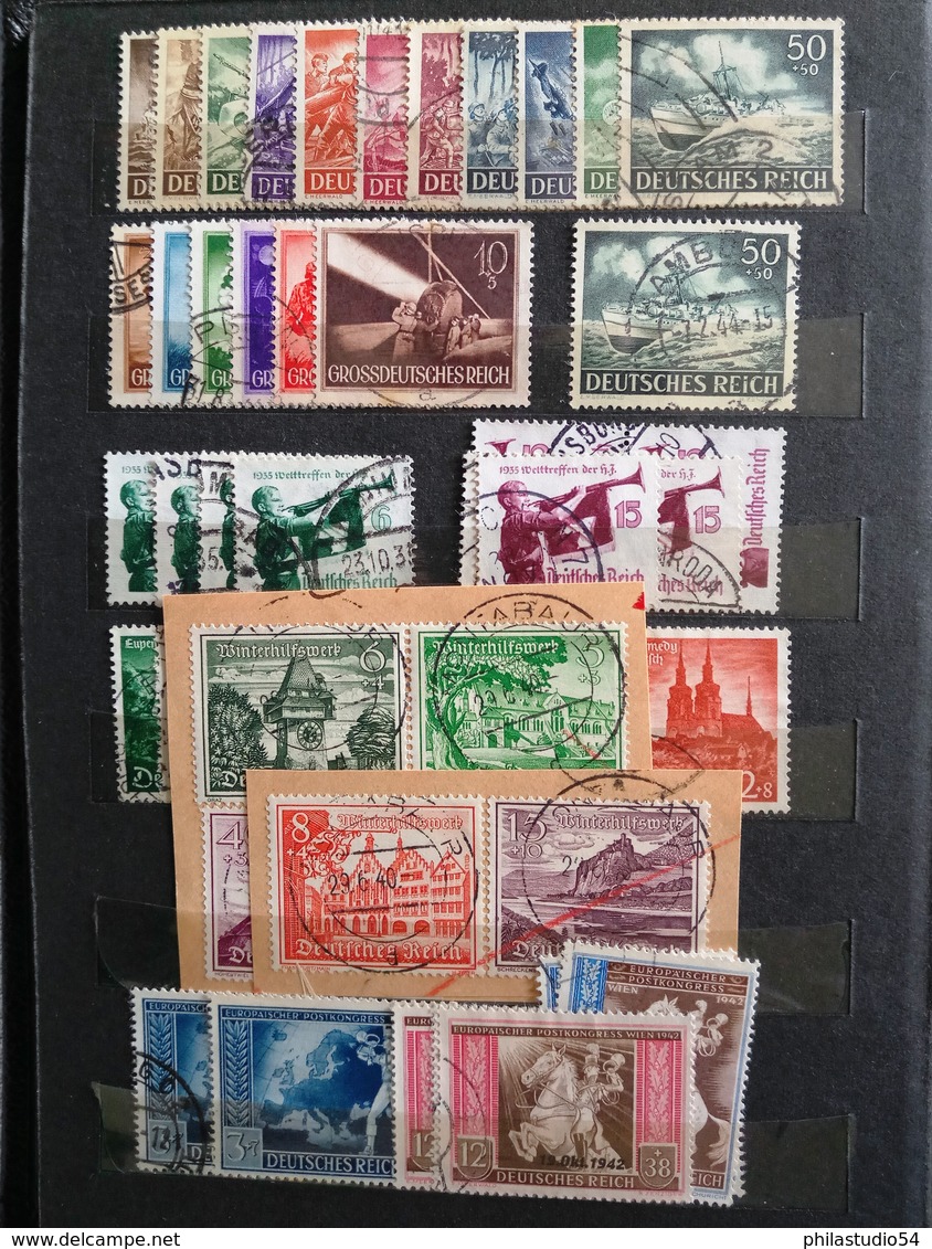 1906/1943, netter, meist gestempelter Posten Deutsches Reich im kleinen Steckbuch