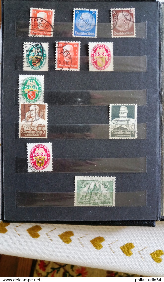 1906/1943, netter, meist gestempelter Posten Deutsches Reich im kleinen Steckbuch