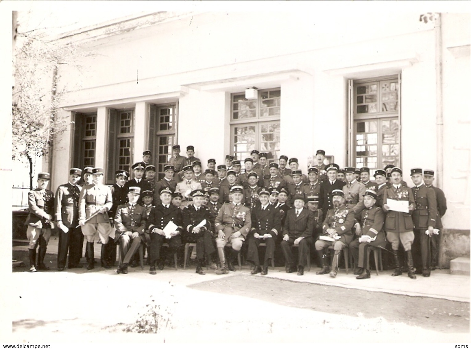 Photographie Militaire, Officiers Français En Algérie, Photo Hajduska Sidi-Bel-Abbès, Toutes Armes Dont Marins - War, Military