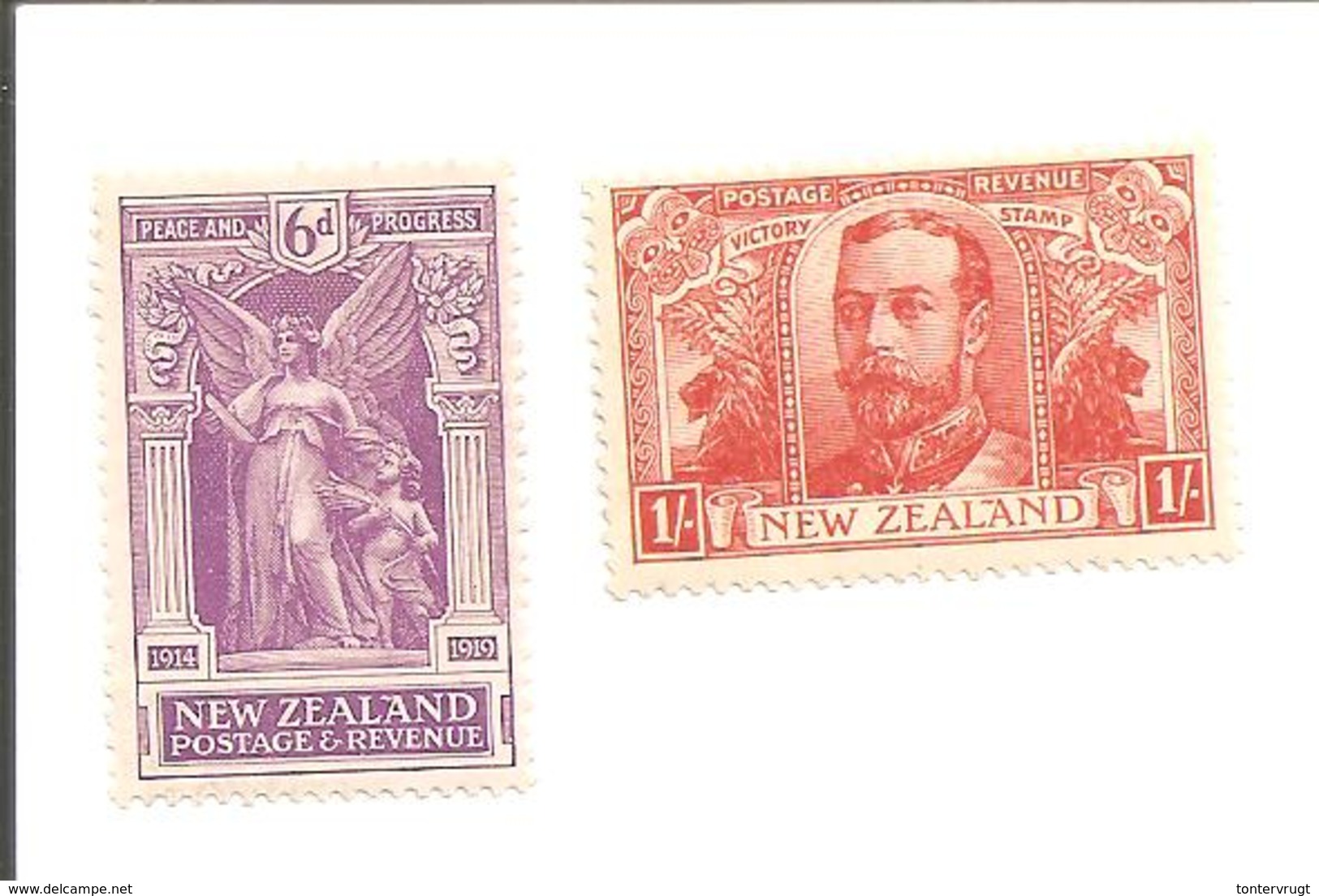 New Zealand 1920 Peace And Progress 6d Mint (x) + Victory Stamp 1/- Mint  (x) Very Nice - Neufs