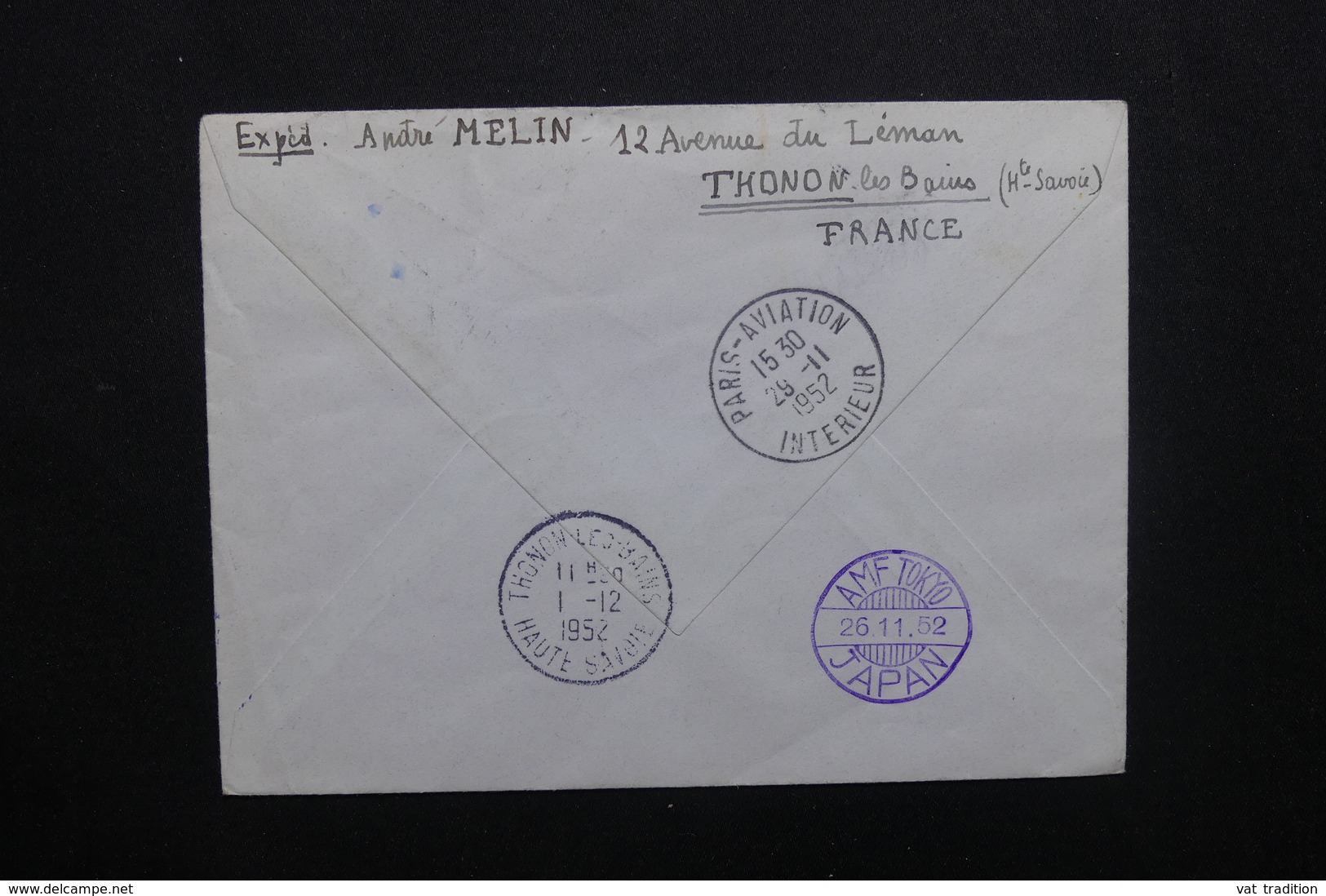 FRANCE - Enveloppe 1er Vol Paris / Tokyo En 1952, Affranchissement Plaisant - L 48935 - 1960-.... Lettres & Documents