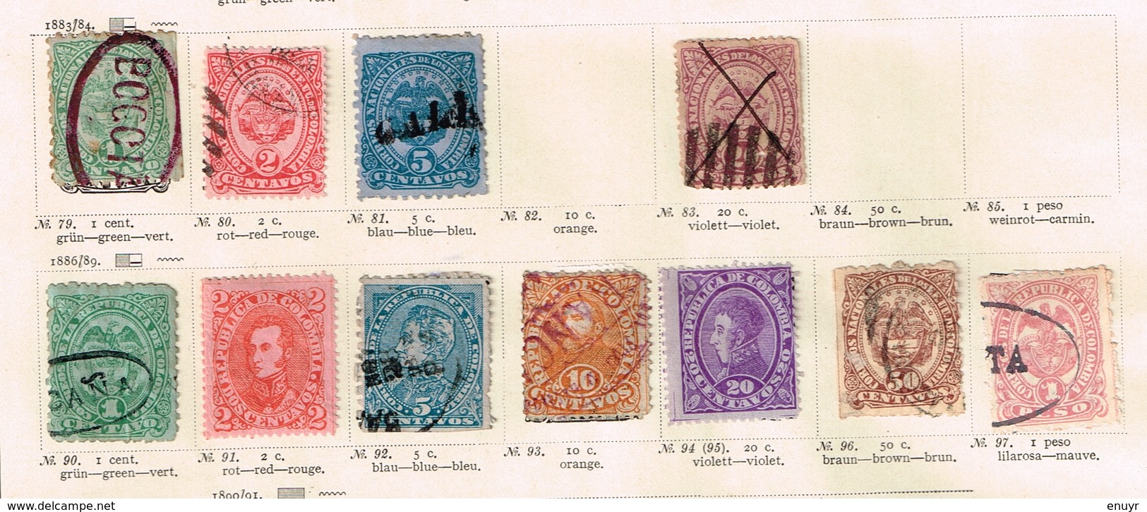 Colombie + Provinces. Ancienne collection. Old collection. Altsammlung. Oude verzameling