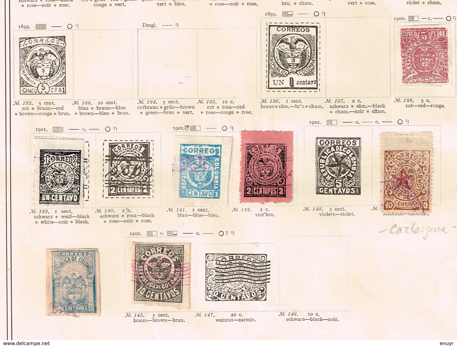 Colombie + Provinces. Ancienne collection. Old collection. Altsammlung. Oude verzameling