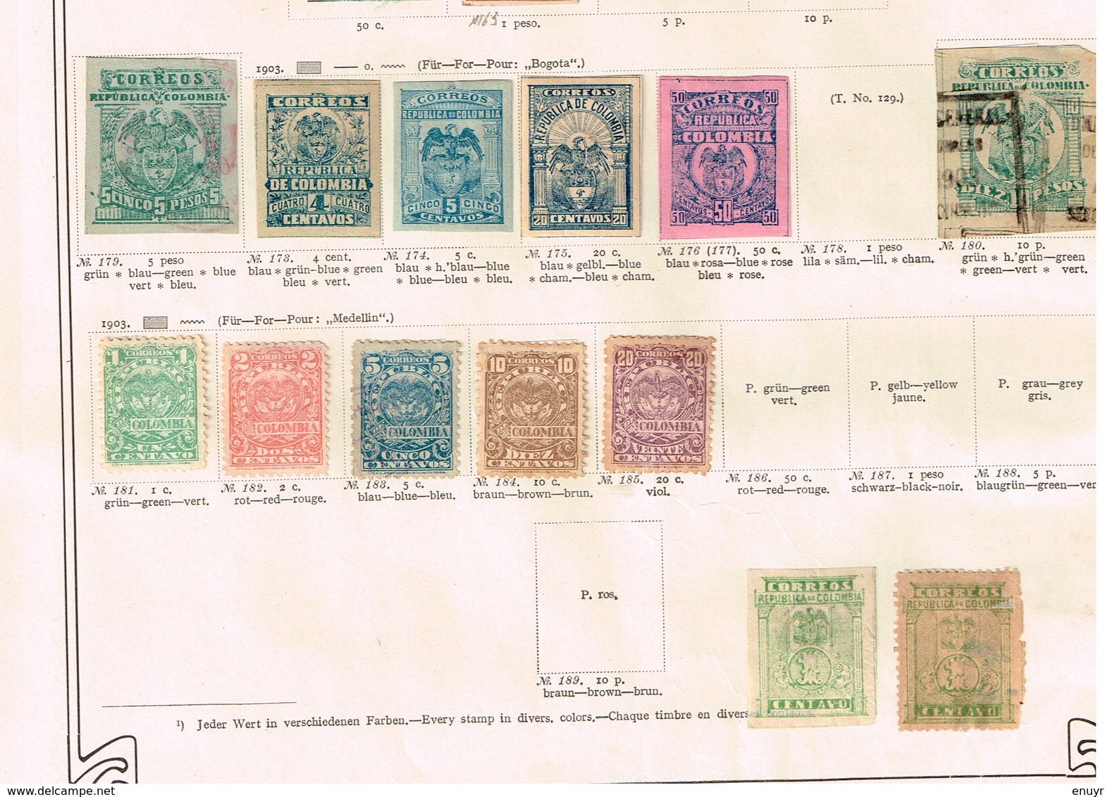 Colombie + Provinces. Ancienne collection. Old collection. Altsammlung. Oude verzameling