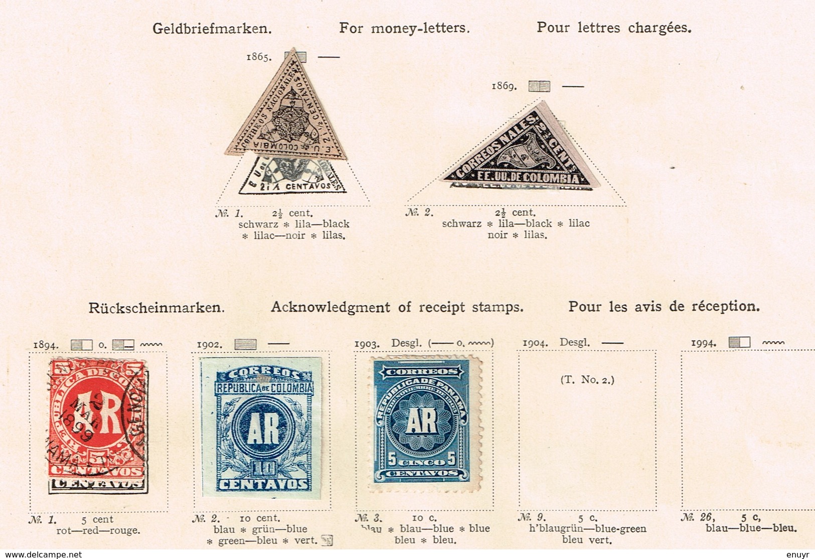 Colombie + Provinces. Ancienne collection. Old collection. Altsammlung. Oude verzameling