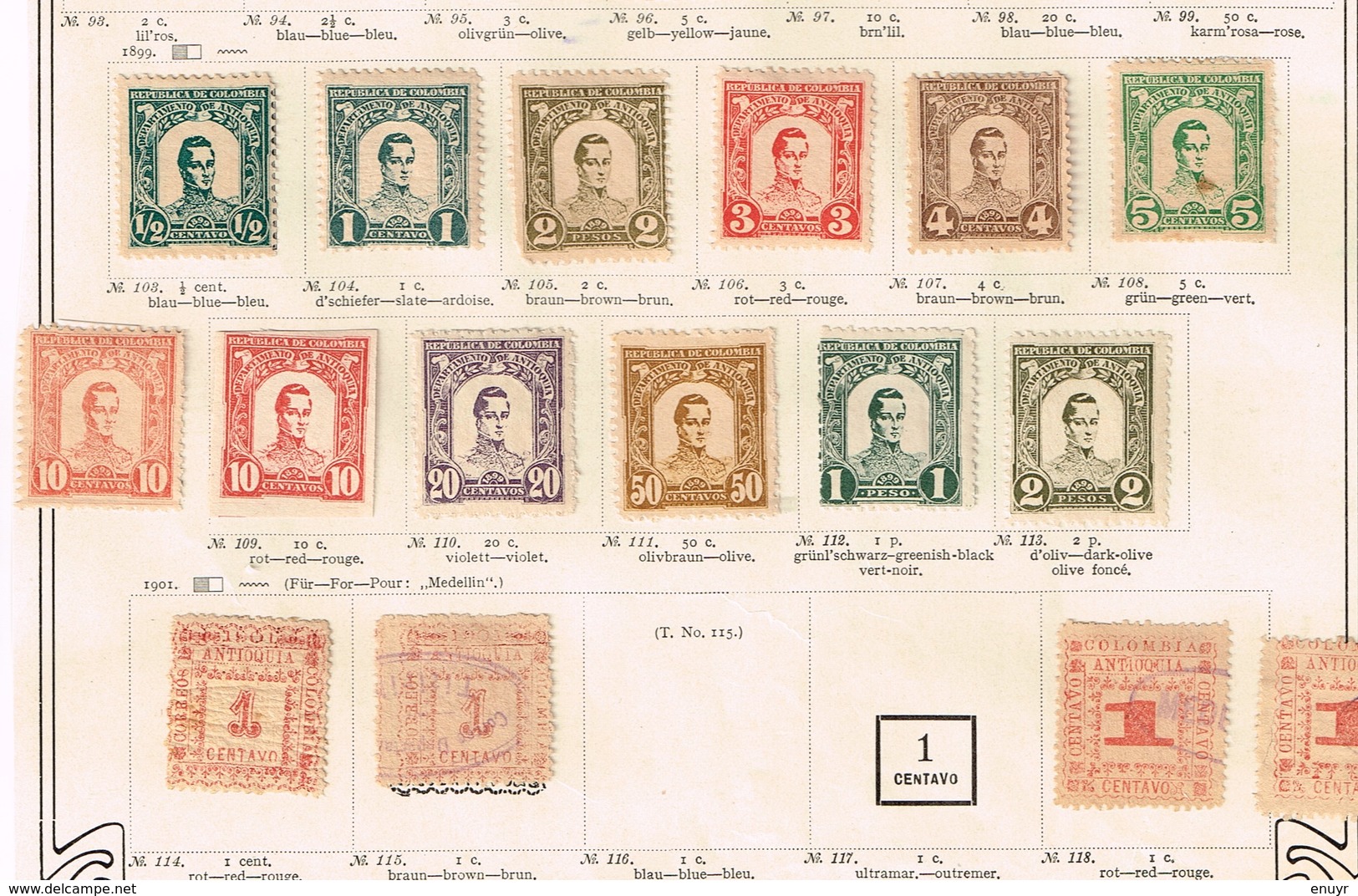 Colombie + Provinces. Ancienne collection. Old collection. Altsammlung. Oude verzameling