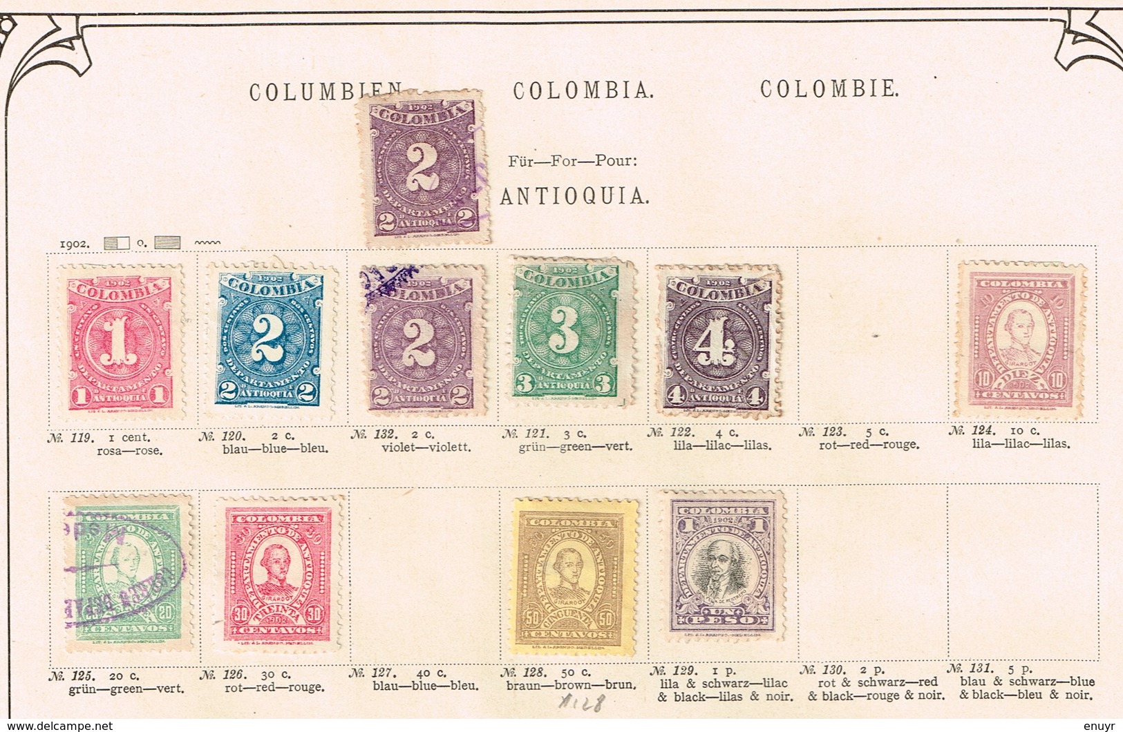 Colombie + Provinces. Ancienne collection. Old collection. Altsammlung. Oude verzameling