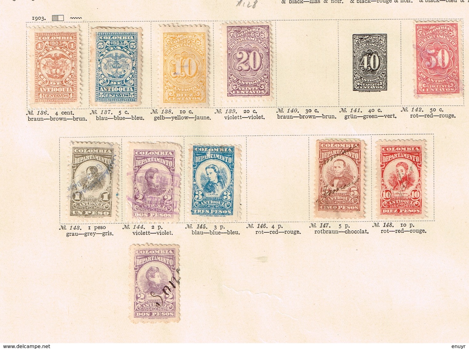 Colombie + Provinces. Ancienne collection. Old collection. Altsammlung. Oude verzameling