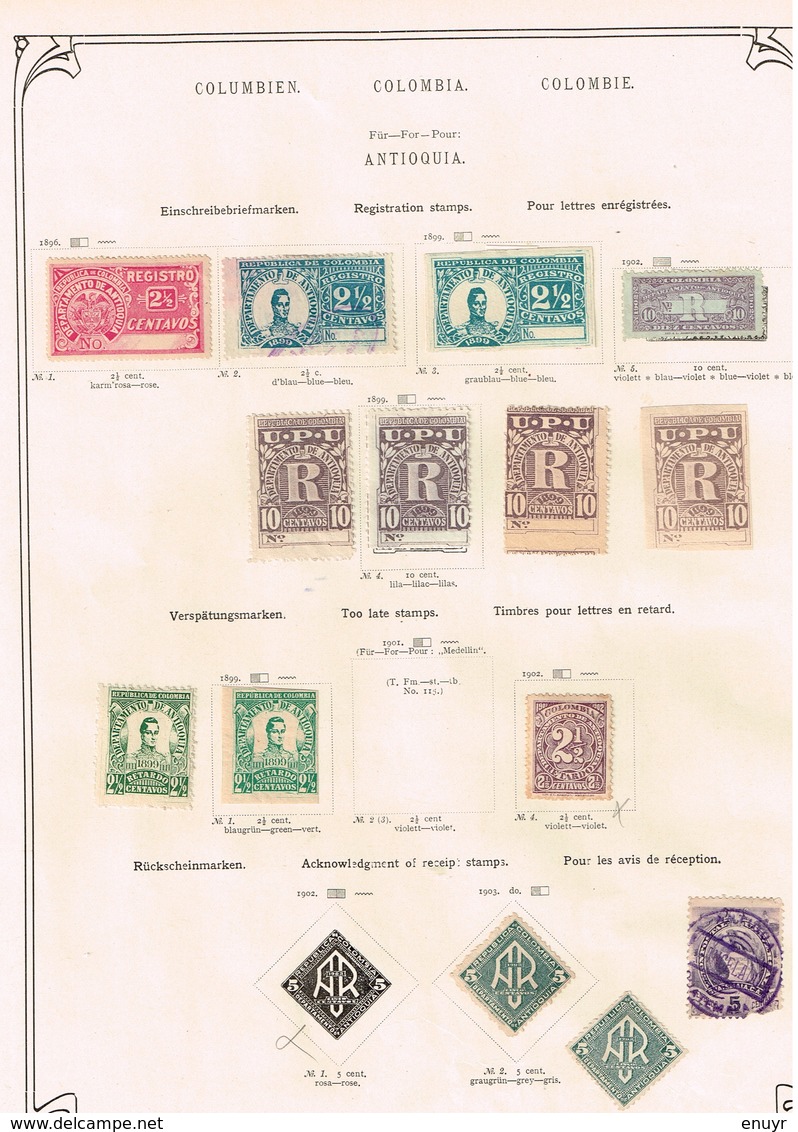 Colombie + Provinces. Ancienne collection. Old collection. Altsammlung. Oude verzameling