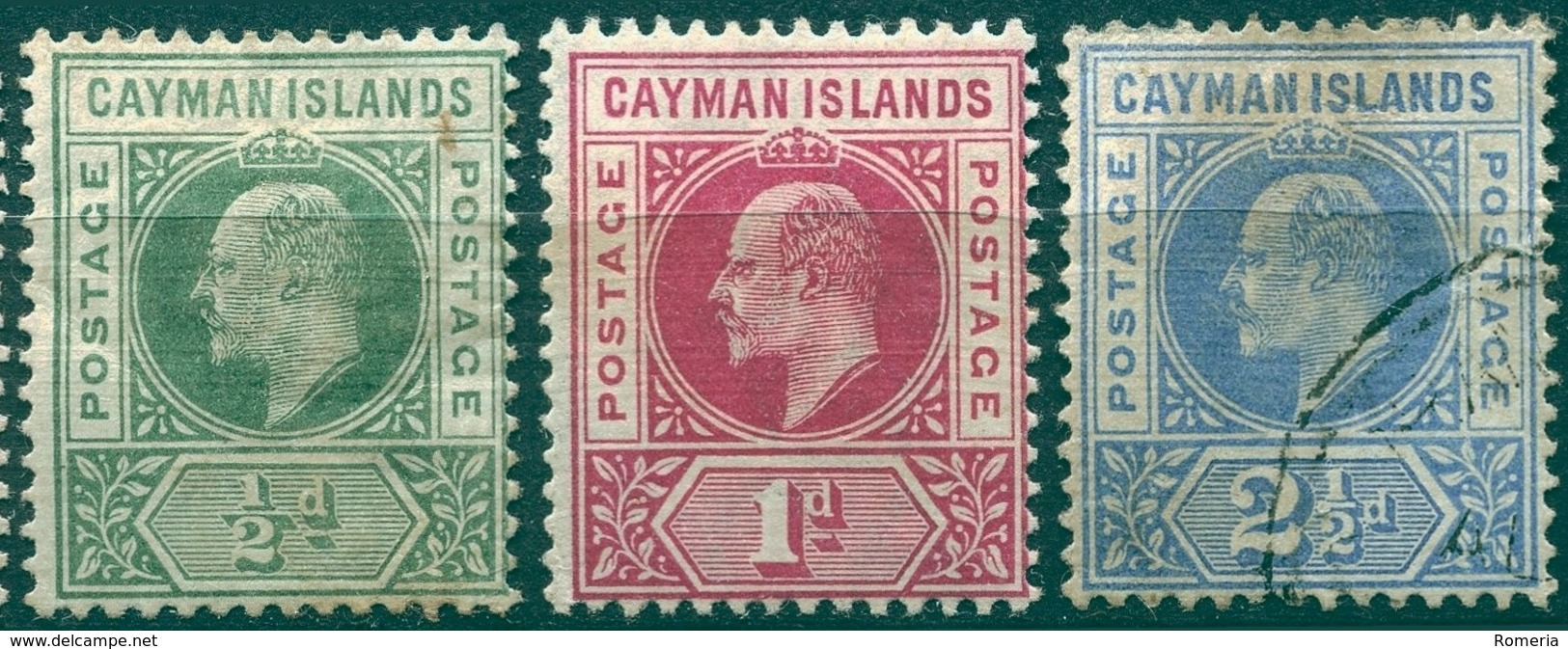 Iles Caïmans - 1902/1903 - Yt 3 - 4 - 5 - Edouard VII - * TC - Le 5 Est Oblitéré - Cayman Islands