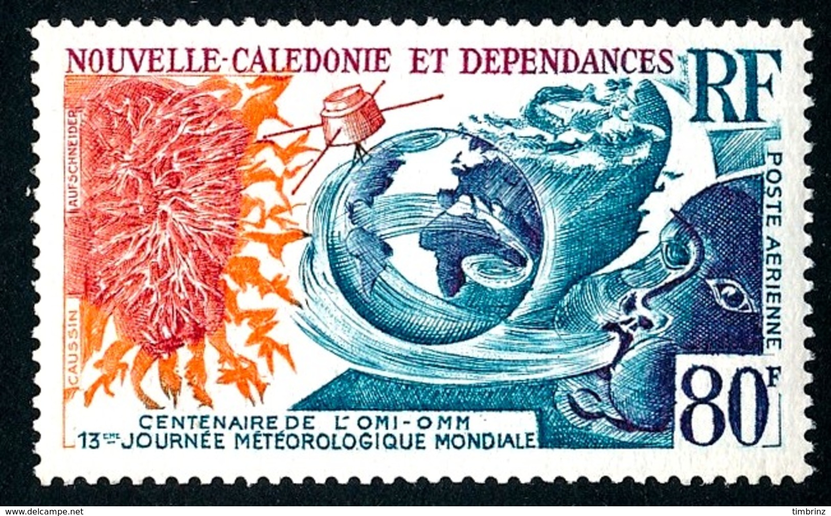 NOUV.-CALEDONIE 1973 - Yv. PA 140 **   Cote= 9,30 EUR - Journée De La Météorologie  ..Réf.NCE24791 - Neufs