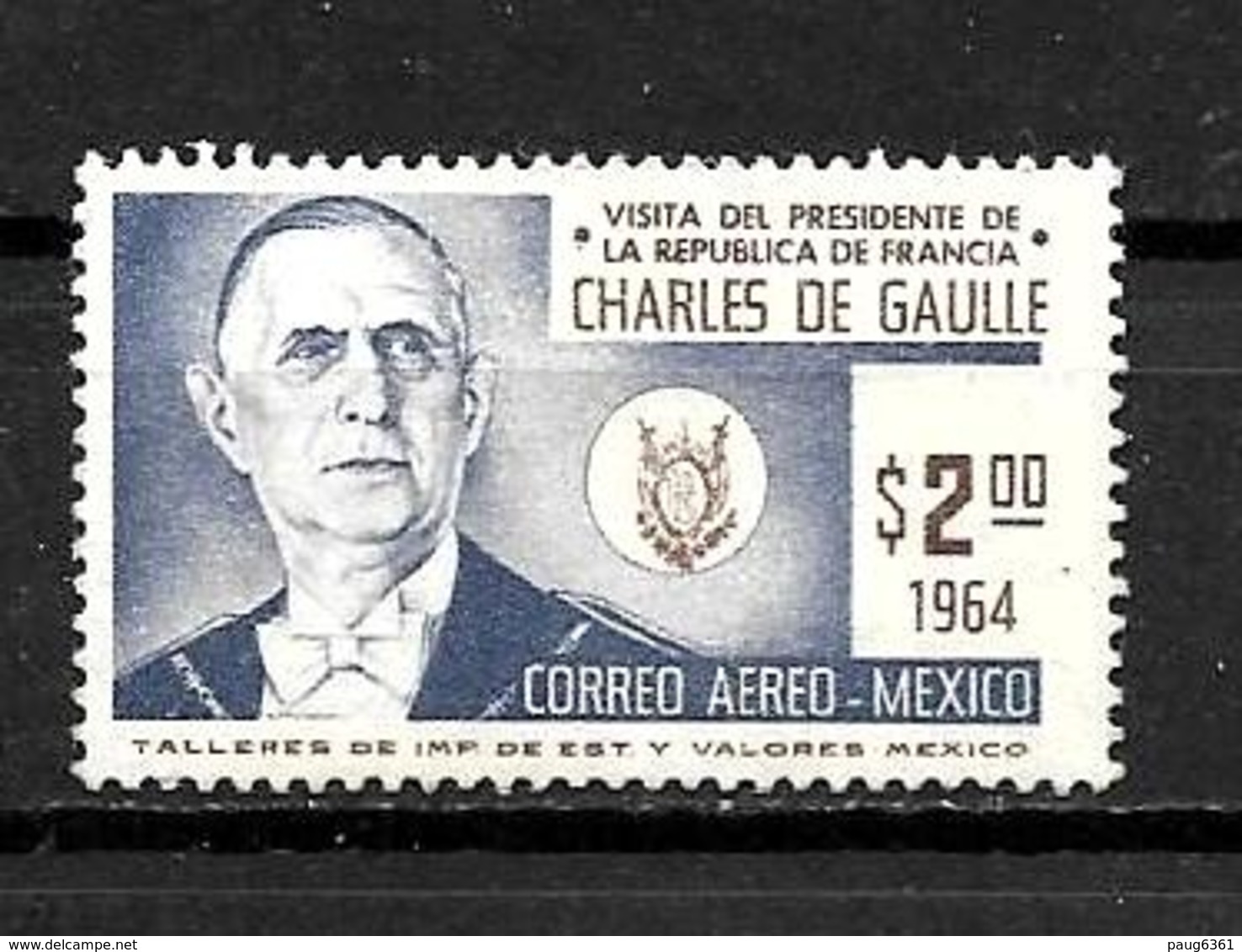 MEXIQUE 1964 GENERAL DE GAULLE  YVERT N°A244 NEUF MNH** - De Gaulle (General)