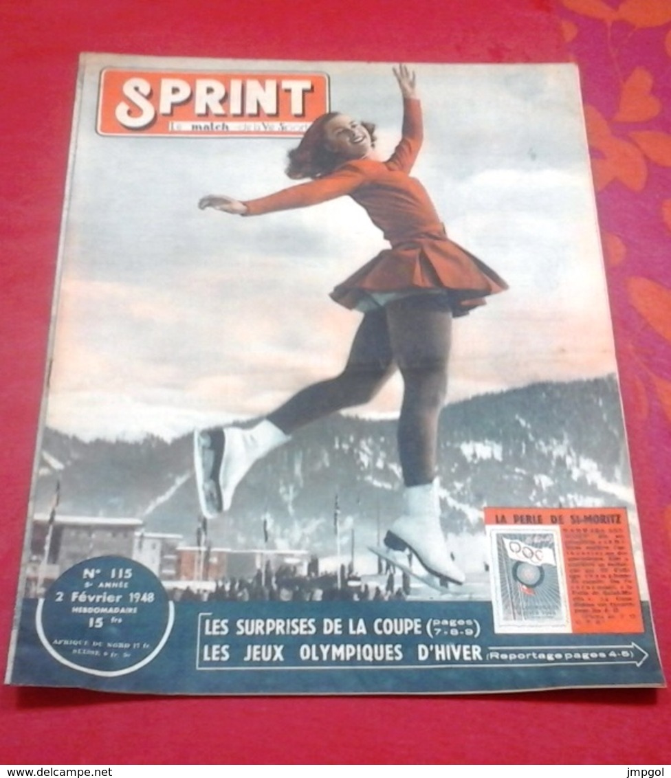 Sprint N°115 Février 1948 Jeux Olympiques D'Hiver St Moritz René Vietto Marcel Cerdan Yves Montand Maurice Chevalier - 1900 - 1949