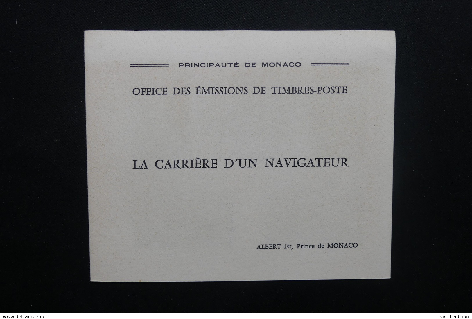 MONACO - Document Offert Par La Poste Aux Abonnés " La Carrière D'un Navigateur " - L 48951 - Brieven En Documenten