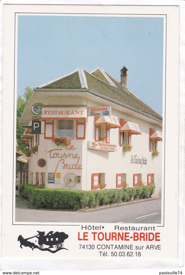 CPSM.  15 X 10,5  -   Hôtel *  Restaurant  LE  TOURNE-BRIDE  - CONTAMINE Sur ARVE - Contamine-sur-Arve