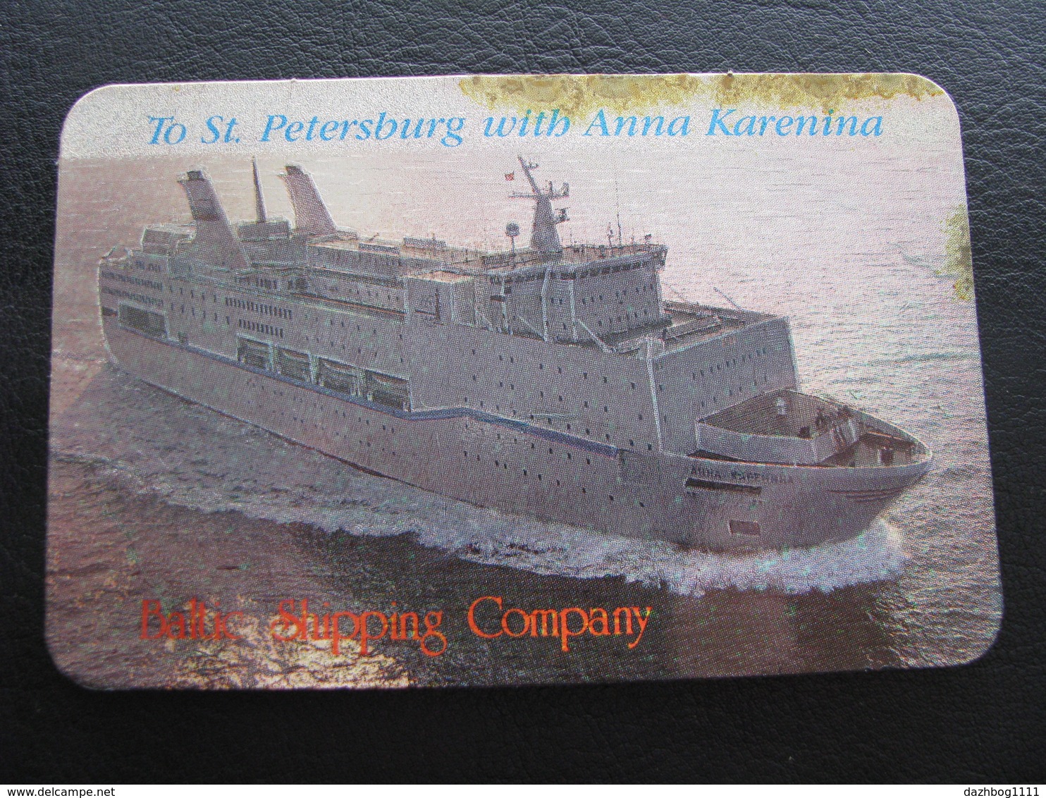 USSR Soviet Russia  Holography Shining Pocket Calendar Baltic Shipping Company Ship  Anna Karenina 1992 - Small : 1991-00