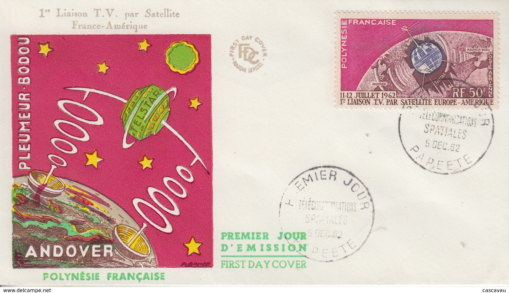 Enveloppe  FDC  1er Jour   POLYNESIE   Communications   Spatiales   1962 - FDC
