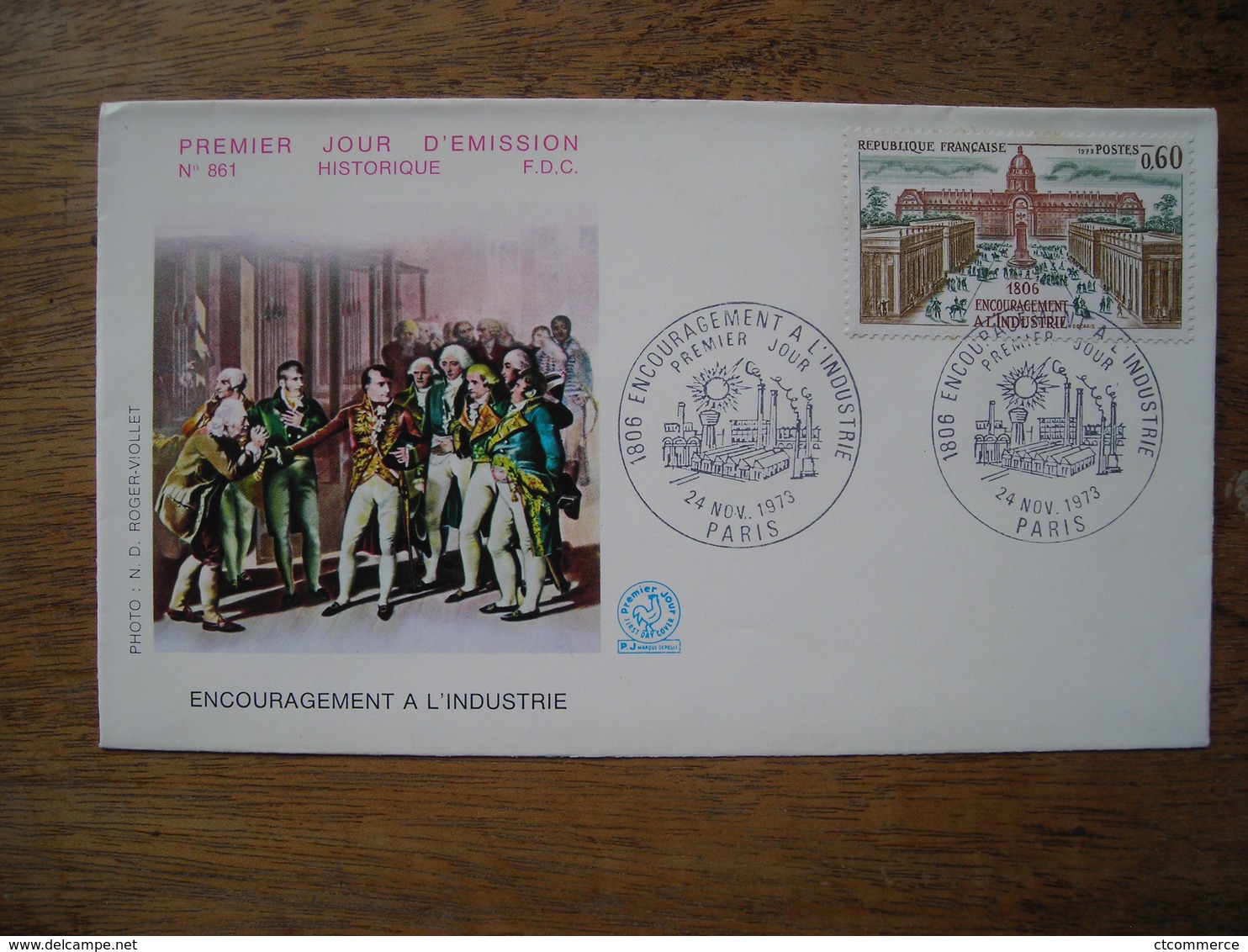 1973 FDC N° 861 Encouragement à L'Industrie, Napoléon - 1970-1979