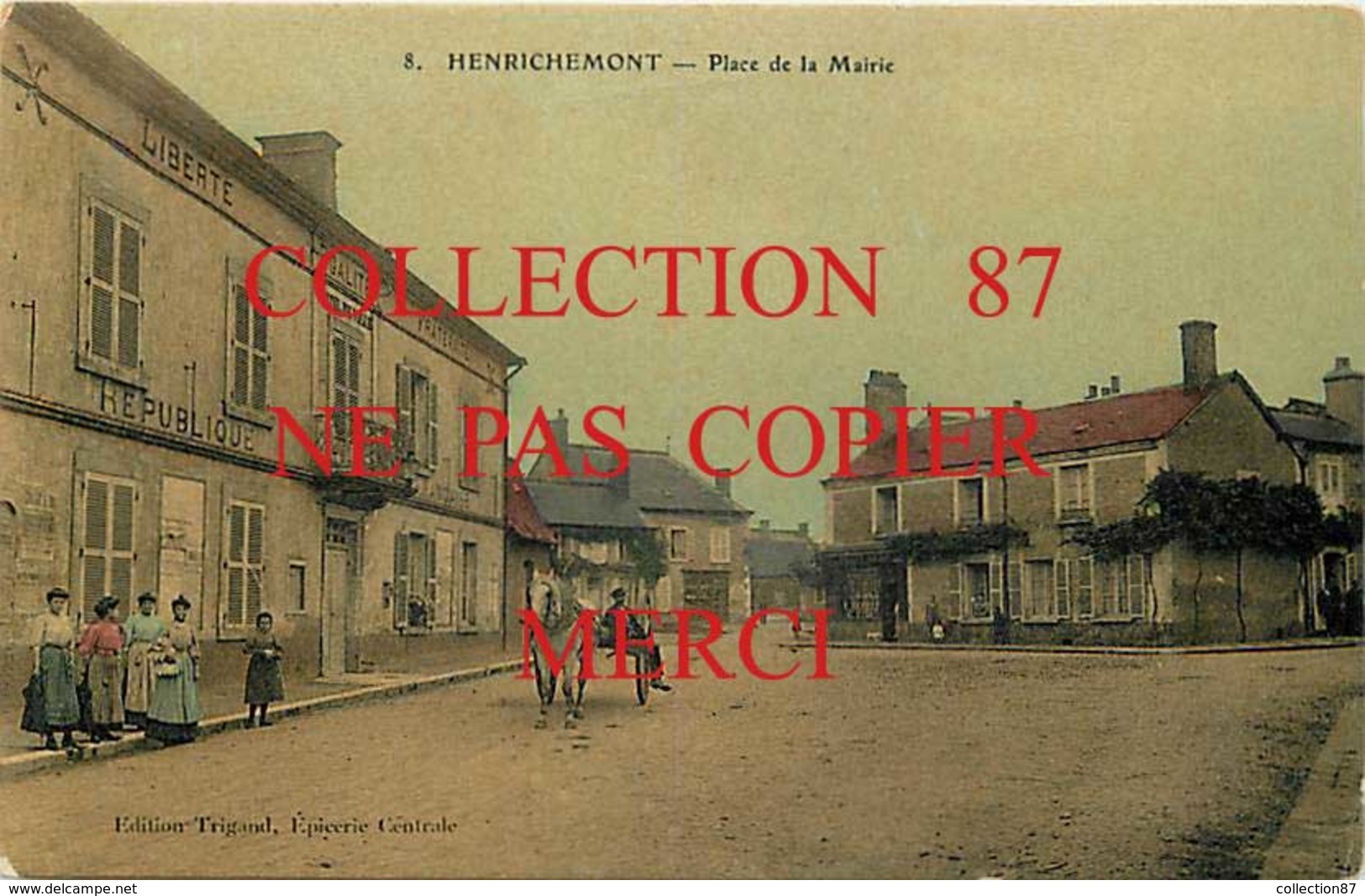 18 ☺♦♦ HENRICHEMONT - PLACE De La MAIRIE - CP COULEUR Des ANNEES 1910 - Henrichemont