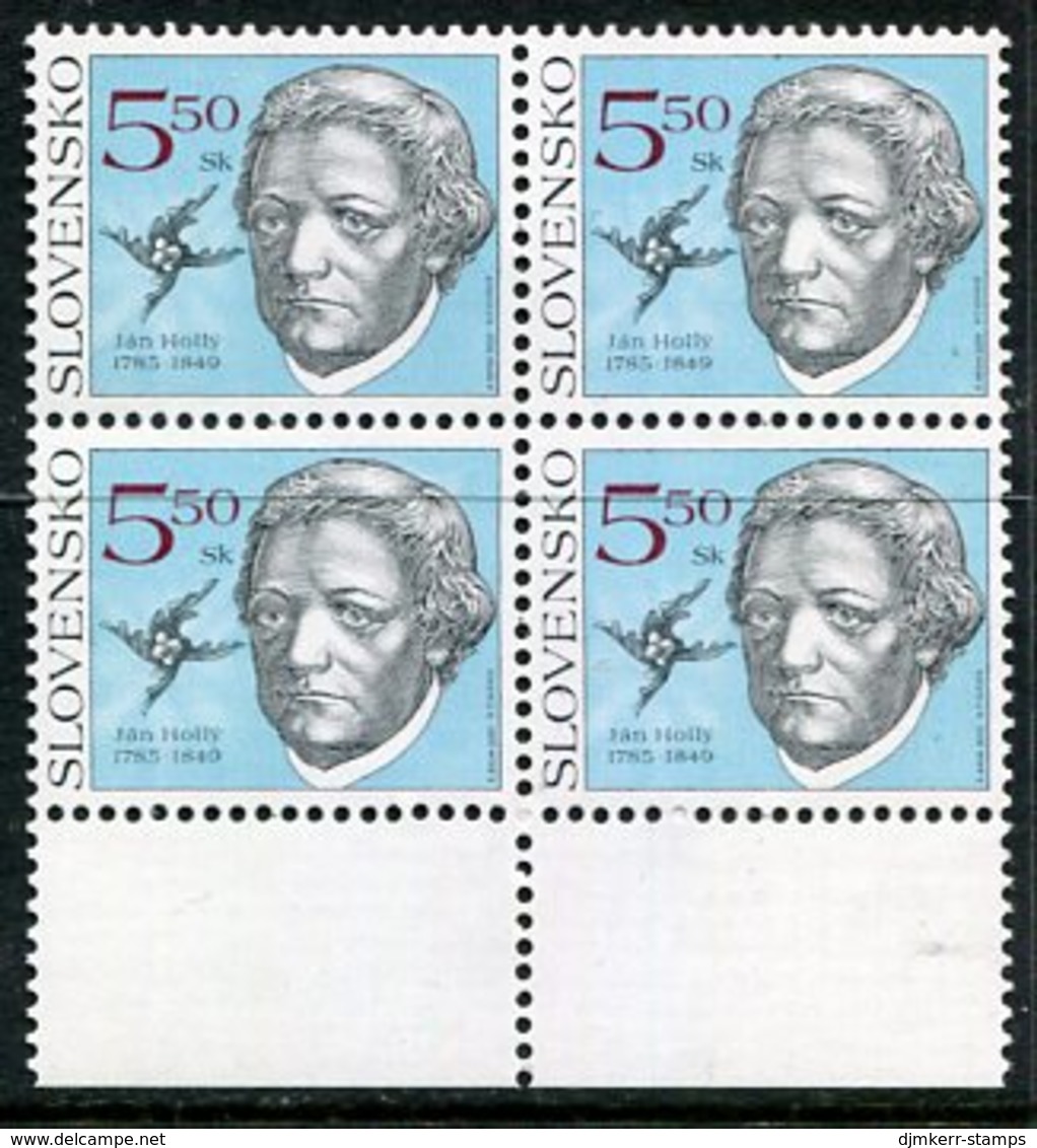 SLOVAKIA 2000 Jan Holly: In Block Of Four MNH / **  Michel 367 - Unused Stamps