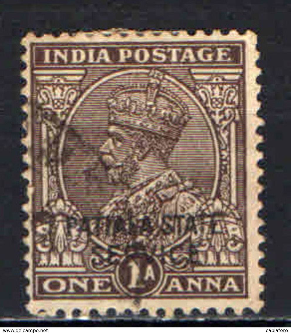 PATIALA - 1927 - EFFIGIE DEL RE GIORGIO V CON SOVRASTAMPA - OVERPRINTED - USATO - Patiala