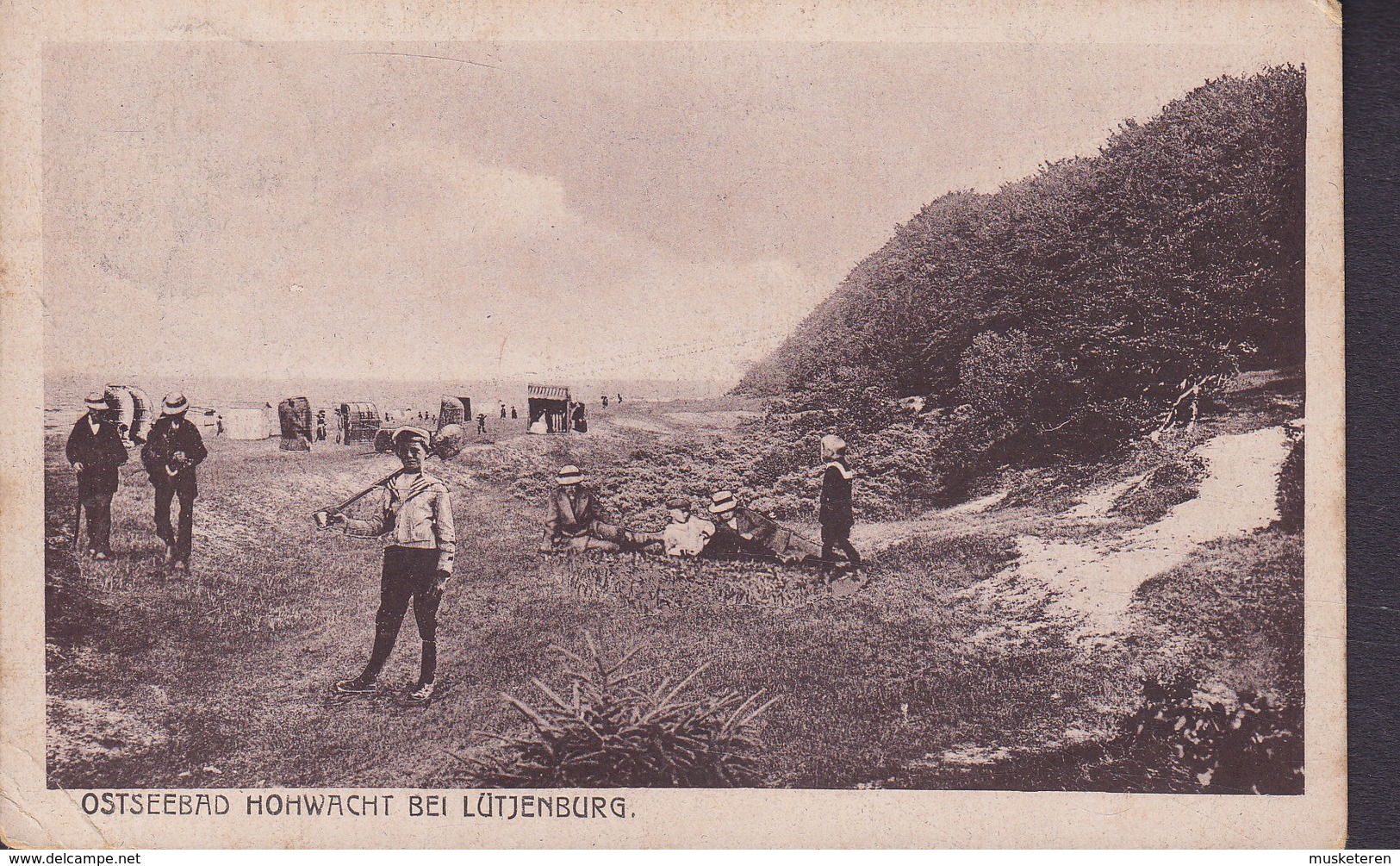 Deutsches Reich PPC Ostseebad Hohwach Bei Lütjenburg Animation Verl. R. Schultze 1921 (2 Scans) - Luetjenburg