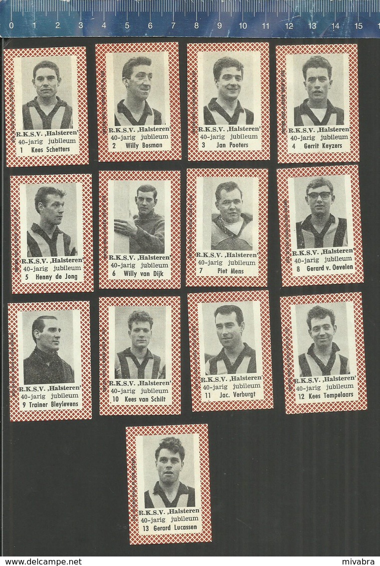 40 JARIG JUBILEUM R.K.S.V. HALSTEREN (RODE RUITJESRAND) VOETBAL CLUB DE KLOOF Dutch Matchbox Labels FOOTBALL PLAYERS - Boites D'allumettes - Etiquettes