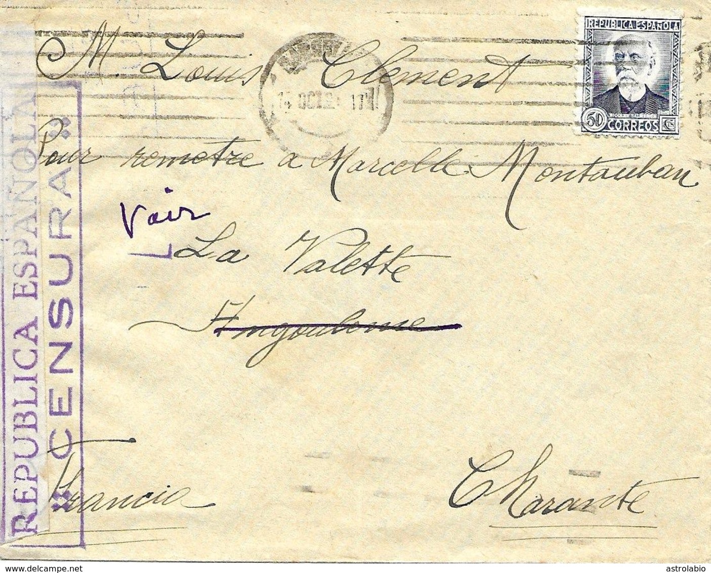 Barcelona A Francia 1936, Carta + Censura. Guerre Espagne Censure. Voir 2 Scan - Republicans Censor Marks