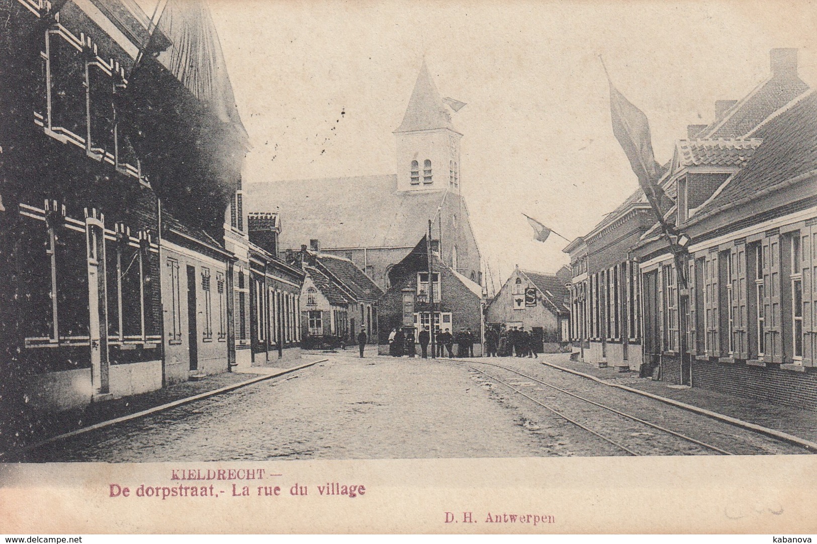 Kieldrecht. Reeks "stoet Van 23/02/1908" N.a.v. Plechtige Inhuldiging Pastoor J. Roggeman" - Beveren-Waas