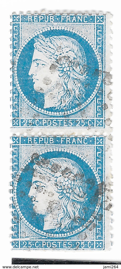 TIMBRE 60/1   ; PAIRE VERTICLE. 127/137 G3. TTB - 1871-1875 Cérès