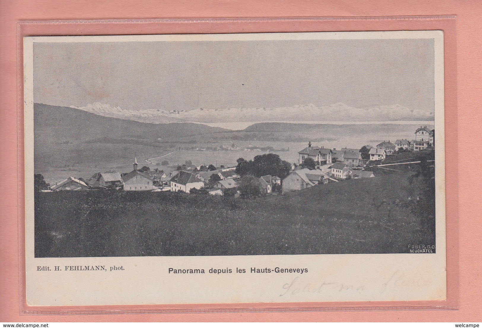 OUDE POSTKAART ZWITSERLAND - SCHWEIZ - SUISSE -      1906 - HAUTS-GENEVEYS - EDIT. FEHLMANN - Les Hauts-Geneveys