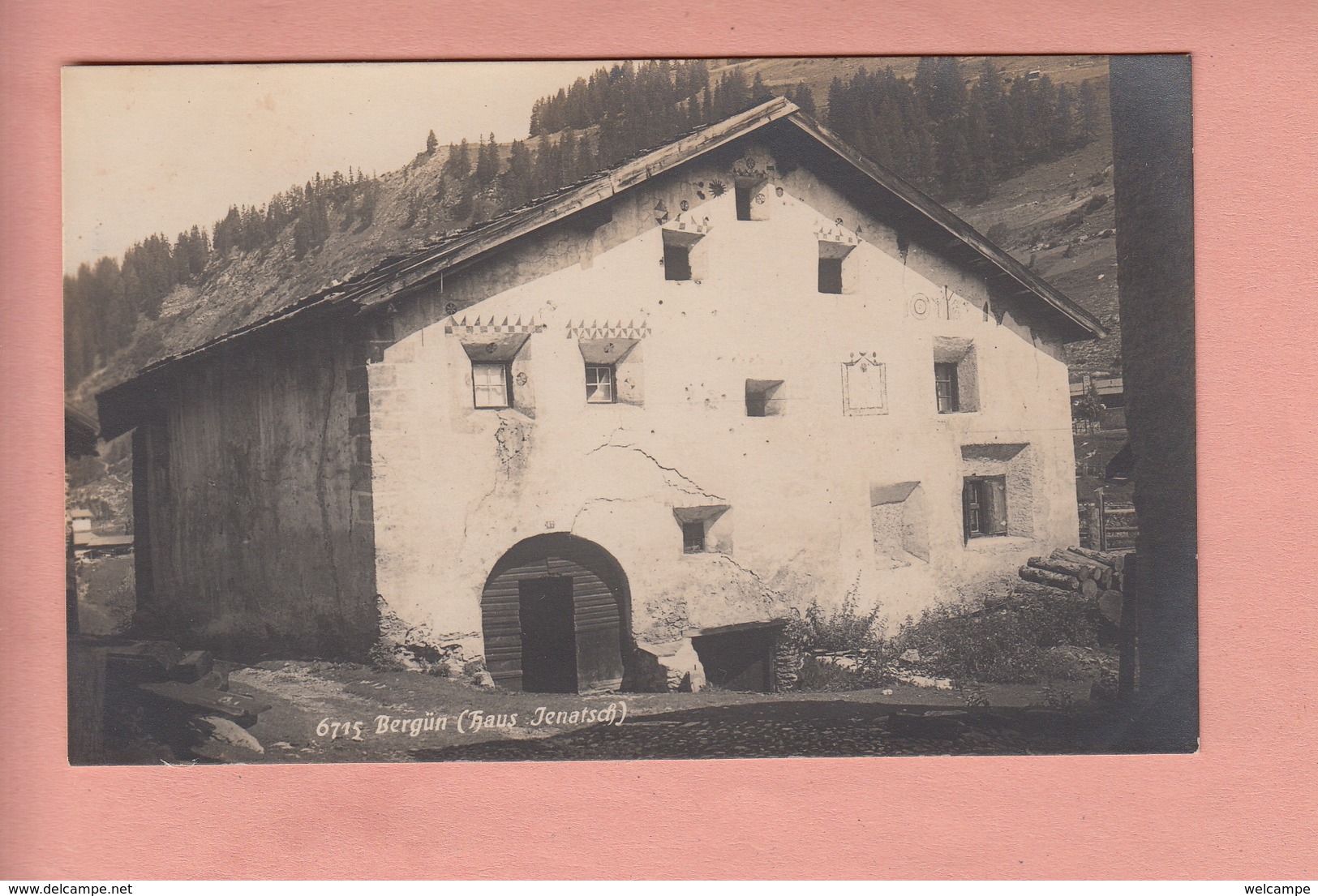 OUDE POSTKAART ZWITSERLAND - SCHWEIZ - SUISSE -    BERGUN - HAUS JENATSCH - Bergün/Bravuogn