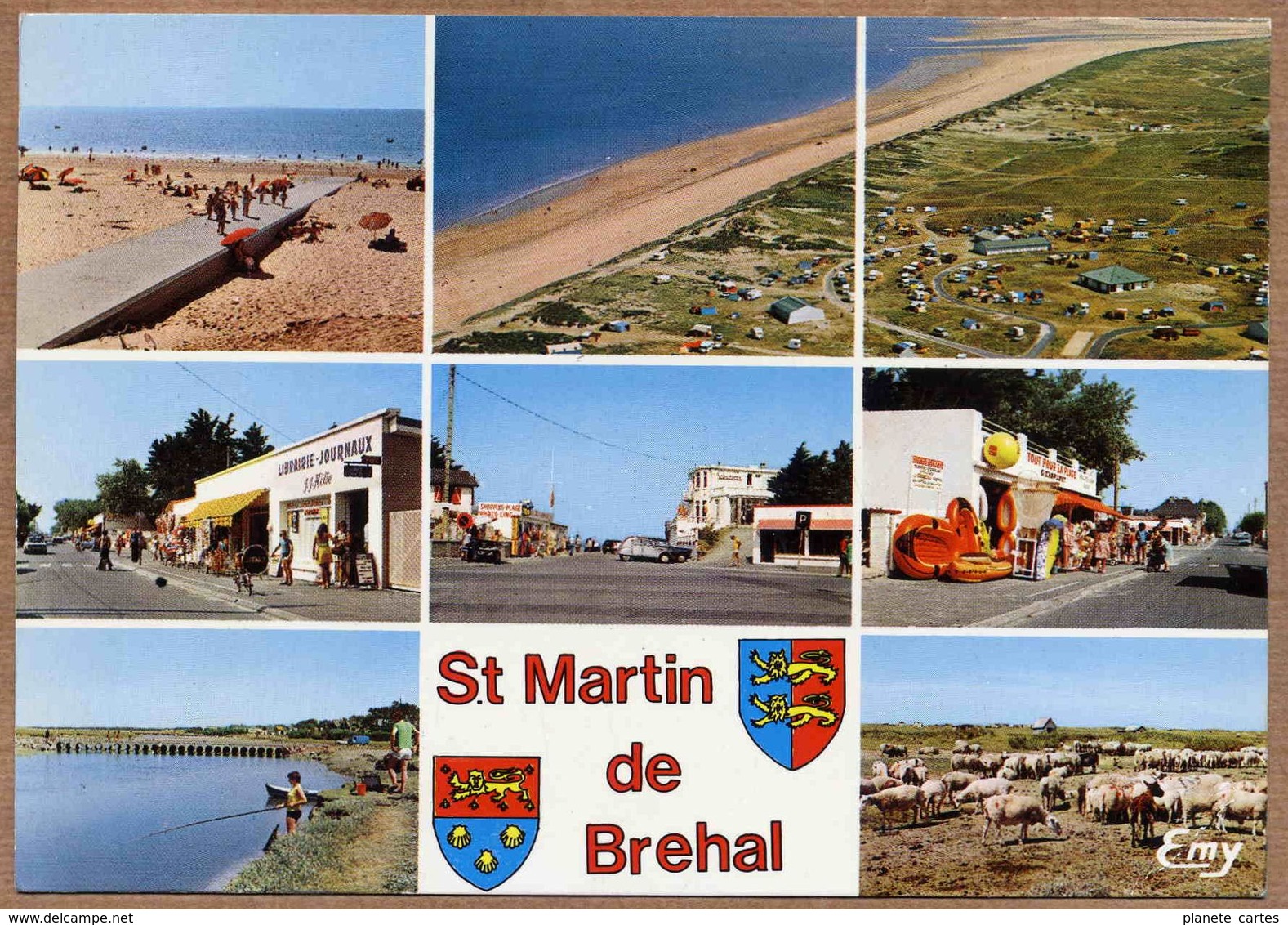 50 / SAINT MARTIN DE BRÉHAL - Blason, Plages, Commerces... (multivues Années 70) St - Brehal