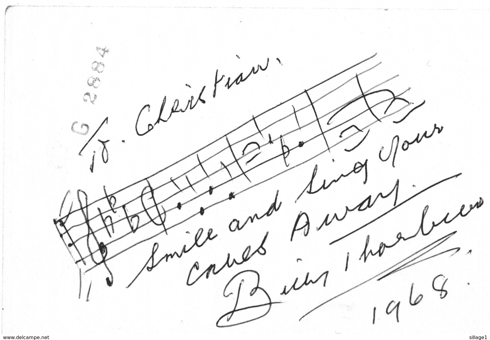 Carte Postale De 1968 The "Minx" Among The "Stars" Autographe De Billy Thorburn Pianiste - Autógrafos