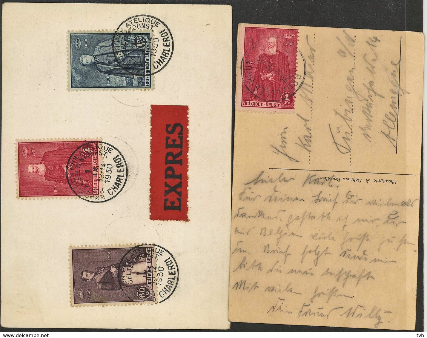 2 Kaarten Met De Zegels N° 302/304 - Lettres & Documents