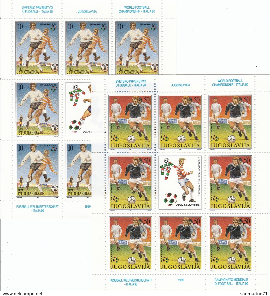 YUGOSLAVIA 2412-2413,unused Sheet,football - 1990 – Italia