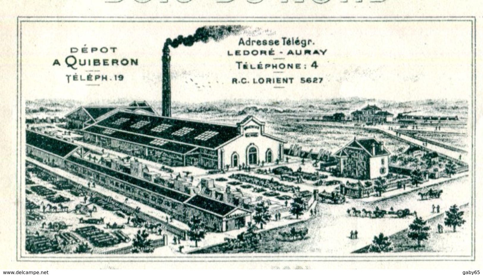 56.MORBIHAN.AURAY.BOIS DU NORD.SCIERIES A VAPEUR.HENRI LE DORÉ.DEPOT A QUIBERON. - Wechsel