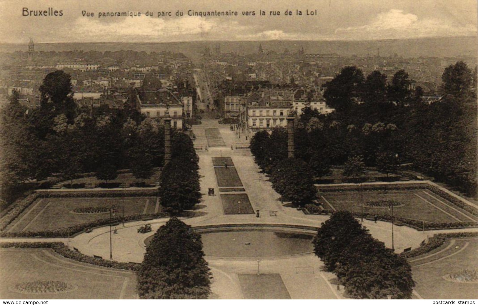 Brüssel, Bruxelles, Vue Panoramique Du Parc Du Cinquantenaire, Um 1916 - Parks, Gärten