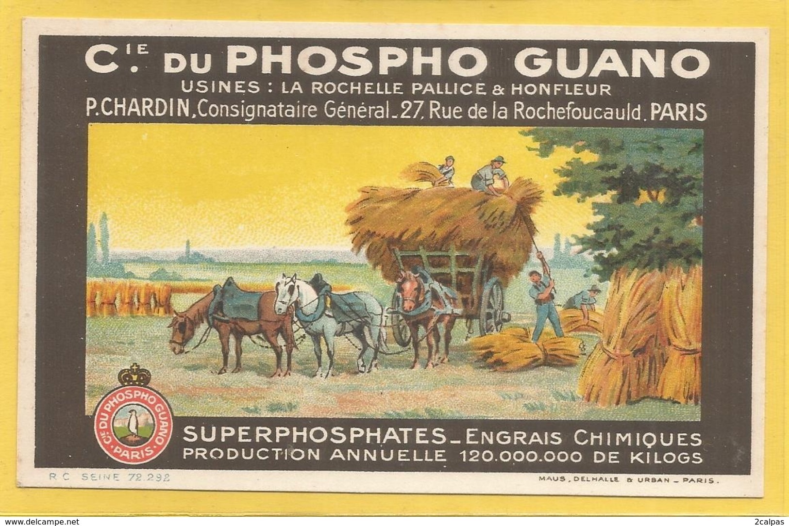 14 - Calvados - Honfleur - Cie Du Phospho Guano Usines : La Rochelle Pallice & Honfleur - Engrais Chiliques - Honfleur