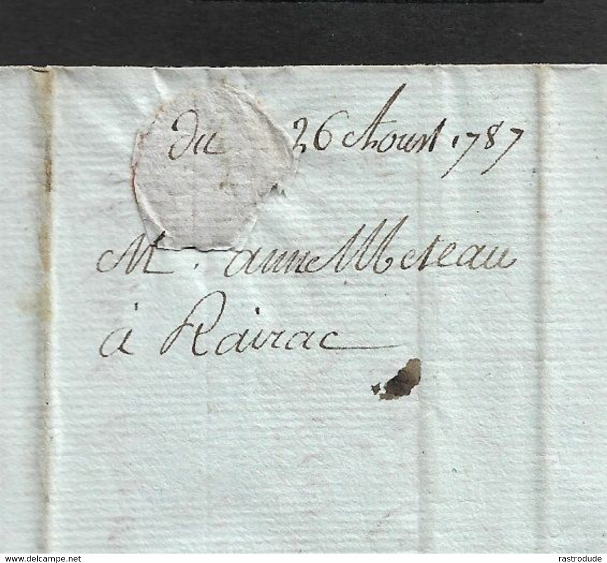 1787 - LAC - TONNEINS 46mm A MONTAUBAN - 1701-1800: Précurseurs XVIII