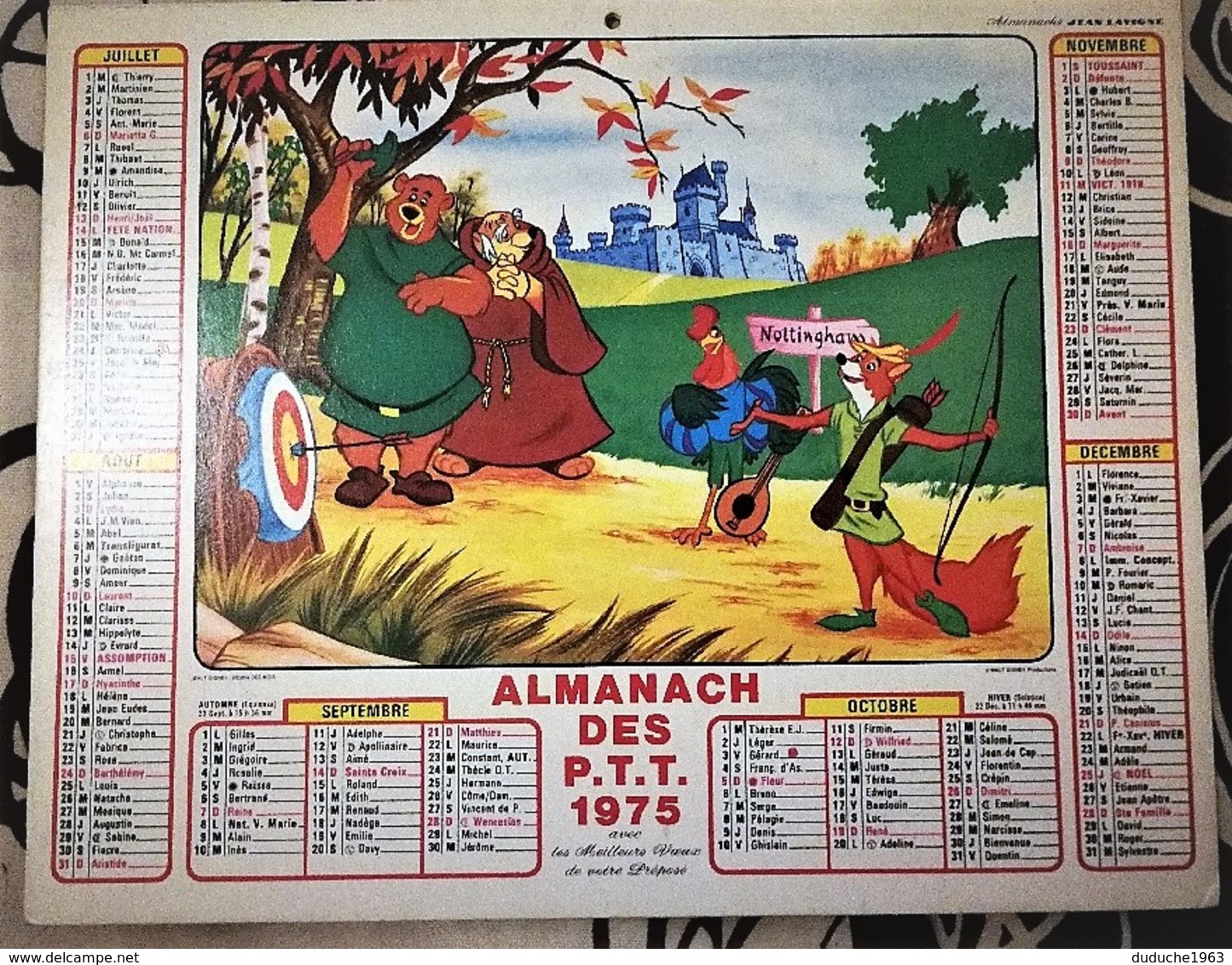 Calendrier Double - Almanach Disney: 75.Paris 1975  Plan Paris,région,métro,RER - Tamaño Grande : 1971-80