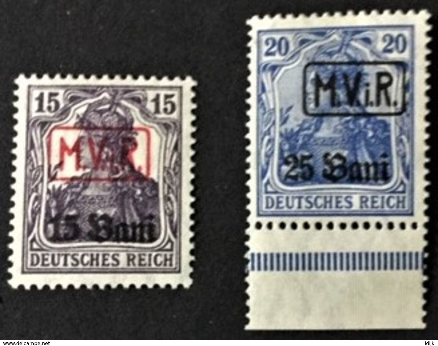 1917 Rumänien : Germania Mit Aufdruck MViR Mi. 1**), 2 UR**), - Occupation 1914-18