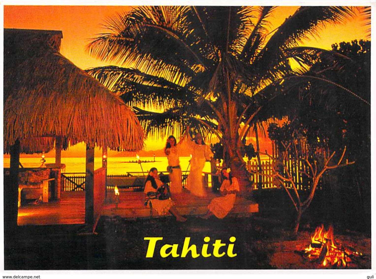 Polynésie Française-TAHITI Musique Et Danse Au Soleil Couchant  (2)(vahinés) (photoTeva Sylvain Tahiti 1040)@*PRIX  FIXE - Polynésie Française