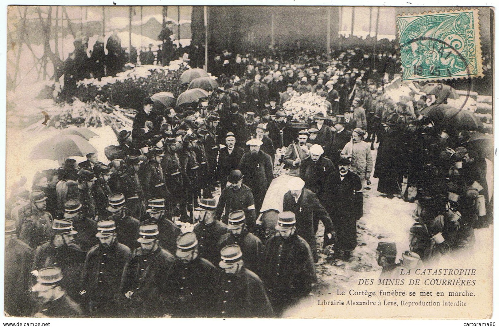 La Catastrophe Des Mines De Courrières / Le Cortège Funèbre Se Met En Marche / Ed. Librairie Alexandre - Autres & Non Classés